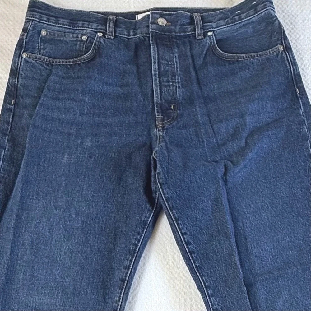 Madewell The Longline Straight Jeans Womens (Actual 35x32) Button Fly‎ High Rise